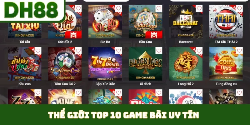 Top 10 Game Bài Được Yêu Thích - Giải Trí Cùng DH88 - bixon